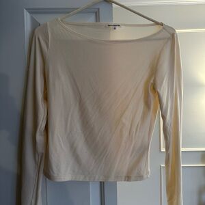 Reformation Cream Long Sleeve Top